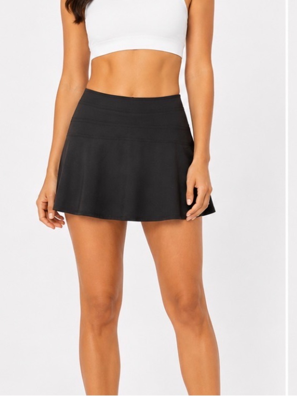 Athleta Black‎ Flared Women's Skirt Skort with inner shorts Wide Waistband
